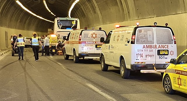 ДТП в туннеле Ицхака Шамира в Иерусалиме, 15.04.2026