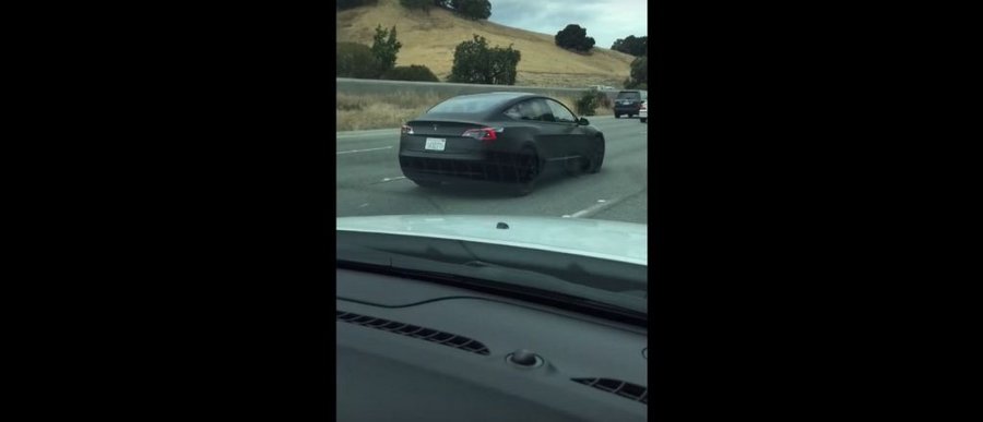 Tesla Model 3 Spied Testing On A Highway