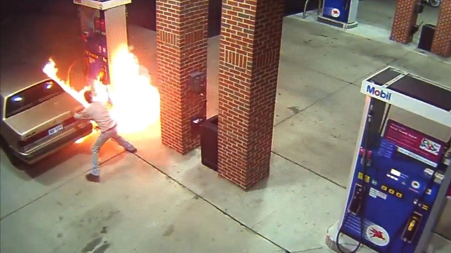 Man Ignites Gas Pump Trying to Kill a Spider