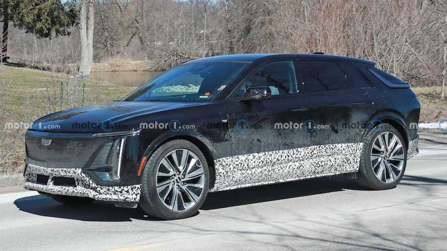 Cadillac Lyriq-V Spied In Black Hiding Aero Upgrades, Could Have 600 HP