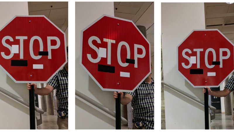 Researchers hack a self-driving car by putting stickers on street signs