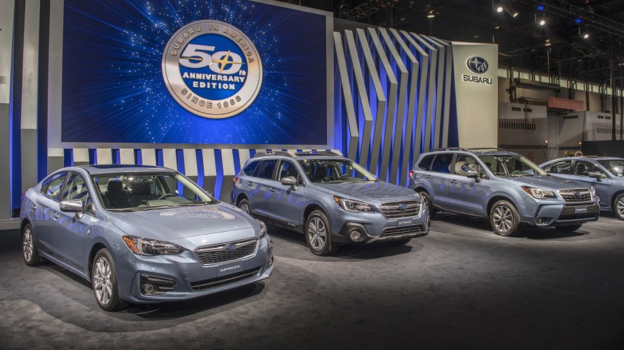 Subaru offers 50th-anniversary edition versions of all its cars