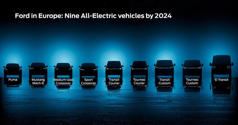 К 2024 году Ford будет предлагать на рынке Европы девять моделей электромобилей