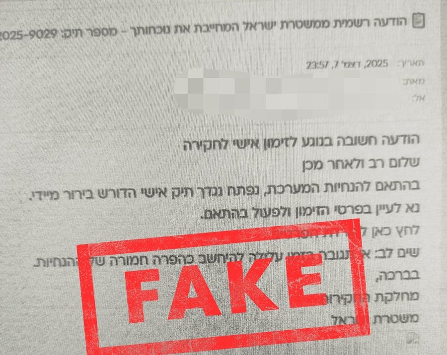 Осторожно: мошенники рассылают письма якобы «от полиции Израиля»