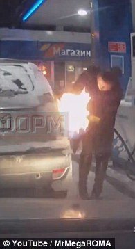 Woman in Russia Lights Car on Fire at Gas Station