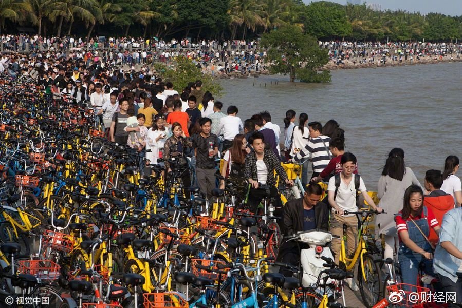 Chinese park basically swims in bicycles, as shared bikes get wildly popular