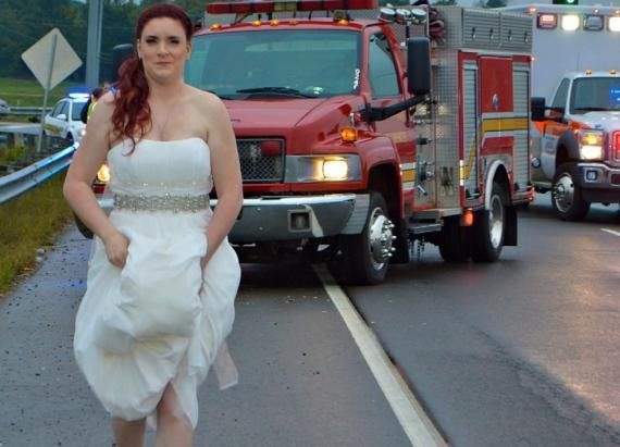 Paramedic Bride Leaves Own Wedding to Help Family in Car Crash