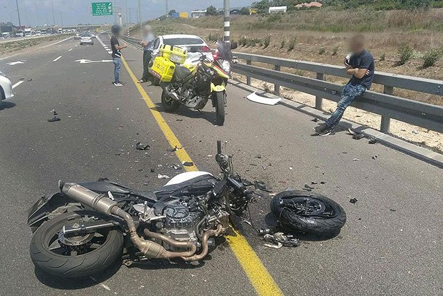ДТП около Ашдода, тяжело травмирован мотоциклист