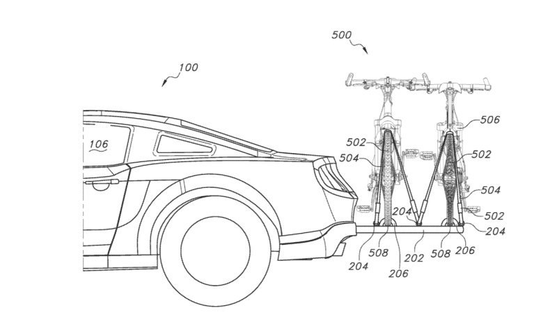 Ford patent shows fully integrated and retractable bike rack