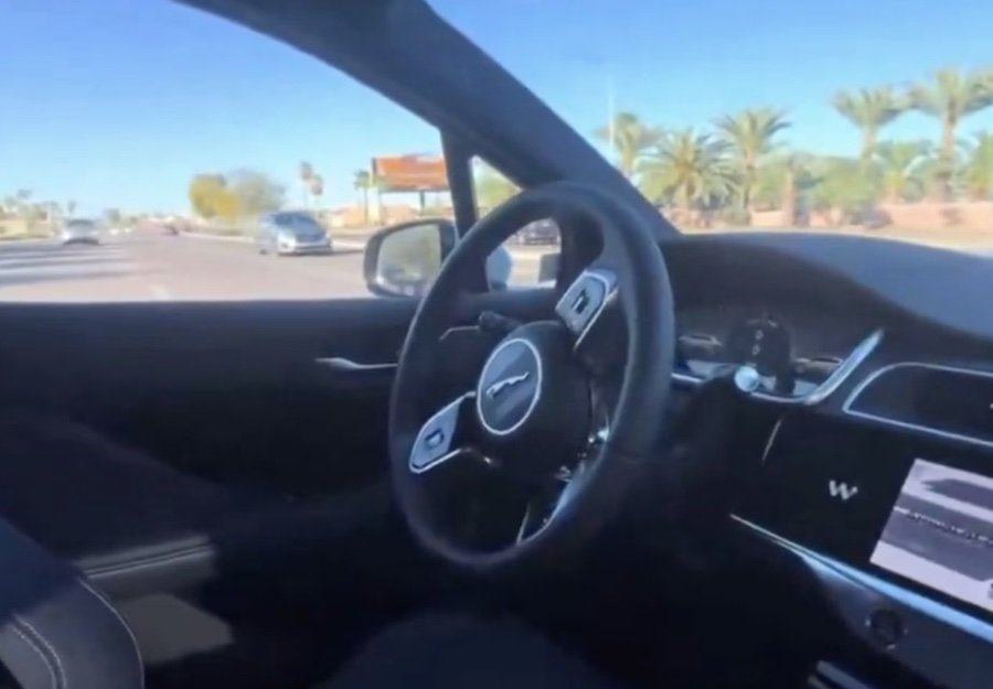 Waymo Jaguar i-Pace Attempting An Unprotected Left Turn