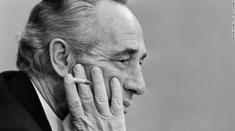 Israeli Labor Party leader Shimon Peres in Paris in 1981
