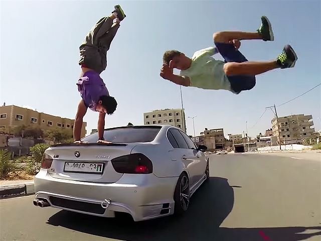 Kids in Gaza Do Awesome Parkour Stunts With a Speeding BMW