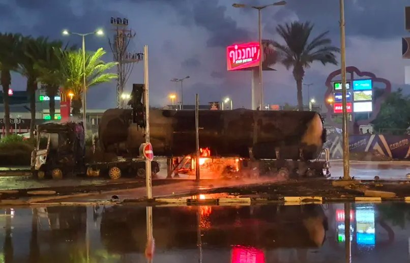 Firefighters prevent flaming gas tanker from exploding in Haifa