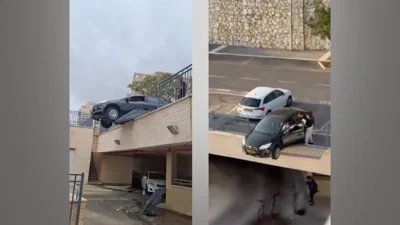 Драма в Хайфе: "Еще сантиметр - и она рухнула бы вниз вместе с машиной"