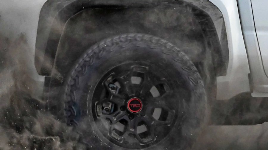 2024 Toyota Tacoma TRD Teaser Shows Grippy All-Terrain Tires, Fox Shocks