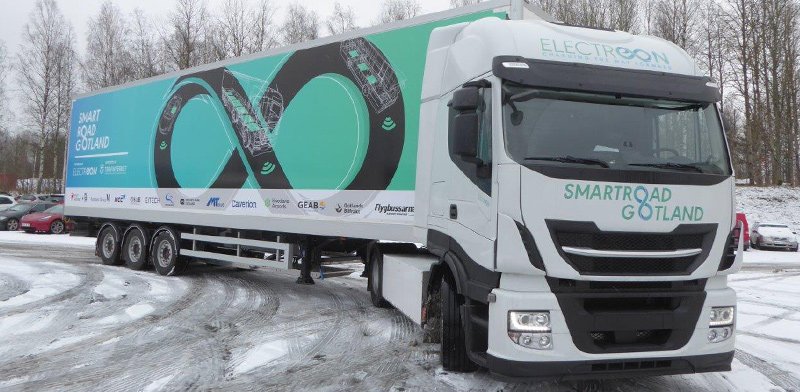ElectReon successfully charges truck on Swedish road
