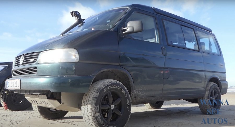 Watch A 1999 VW Transporter Play In The Sand And Water At Lokken Beach