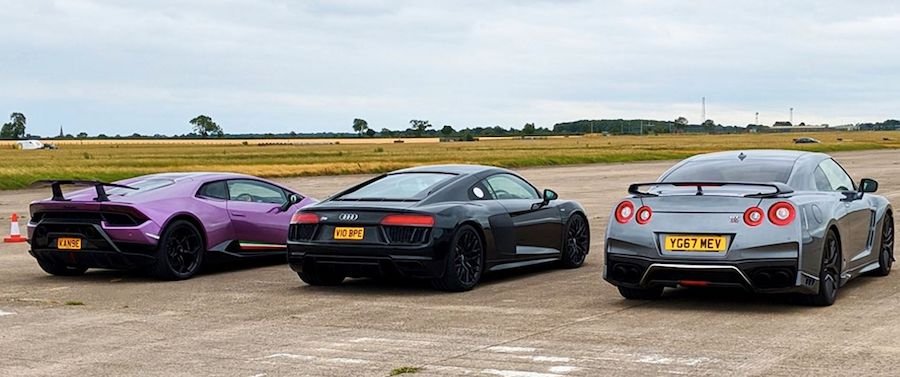 Can A Tuned Nissan GT-R Win Against Two V10 Supercars In A Drag Race?